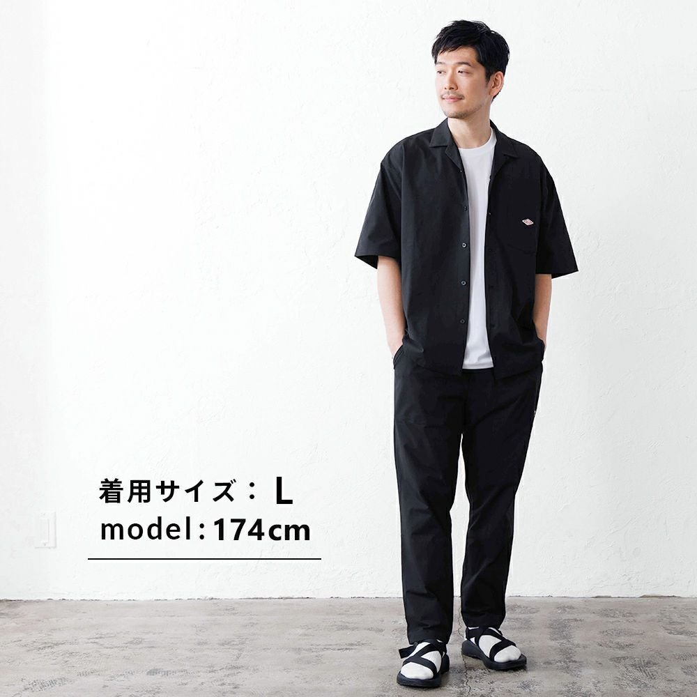 ストレッチ天竺 オープンカラーシャツ＆パンツ 上下セット | セットアップ