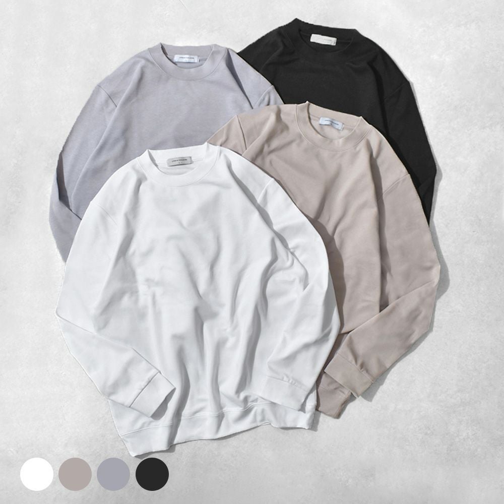 なめらか裏起毛 大人のリブ付き長袖Tシャツ | 長袖
