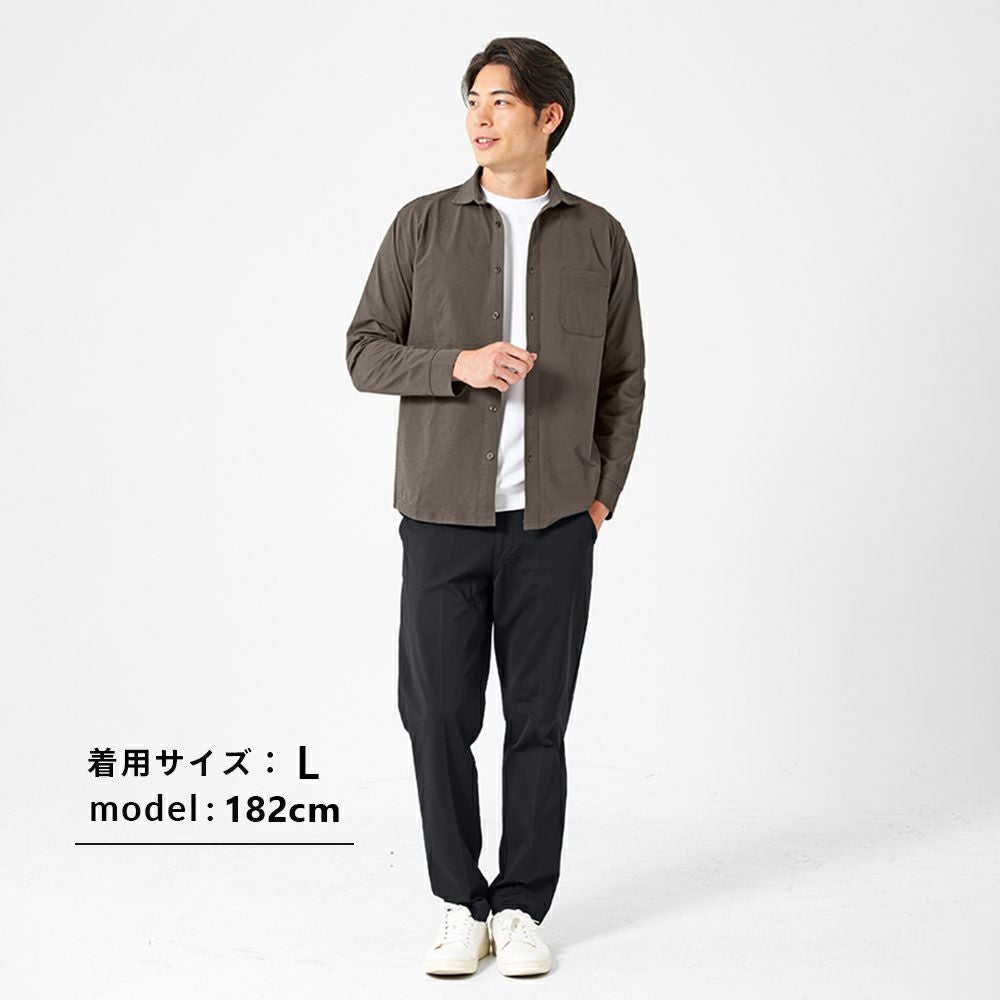 冷感ストレッチ カッタウェイ長袖シャツ(無地) | 長袖